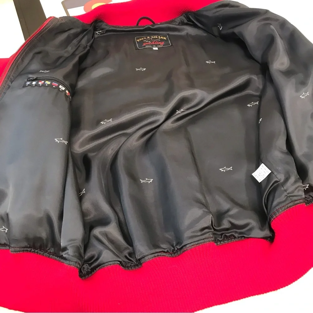 Paul & Shark Red Wool Yachting Bomber Jacket